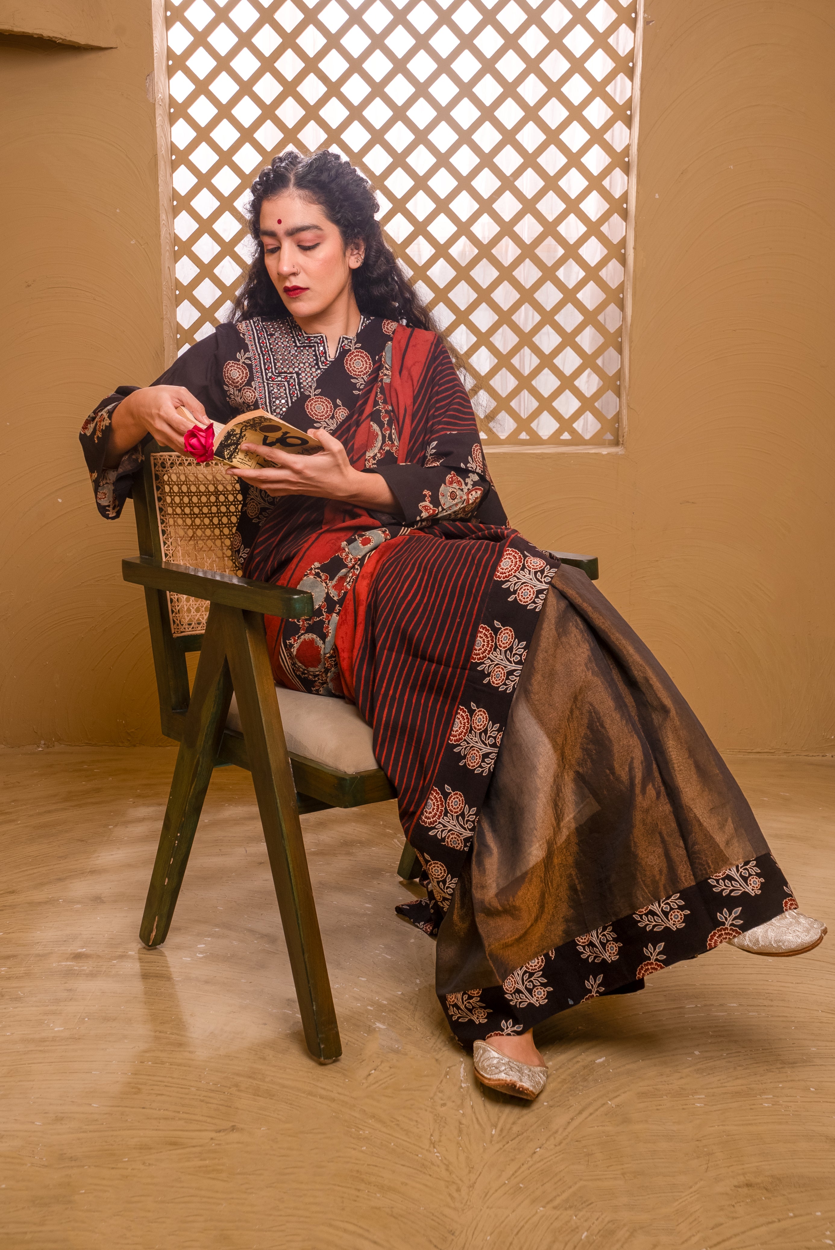 Ajrakh Saree