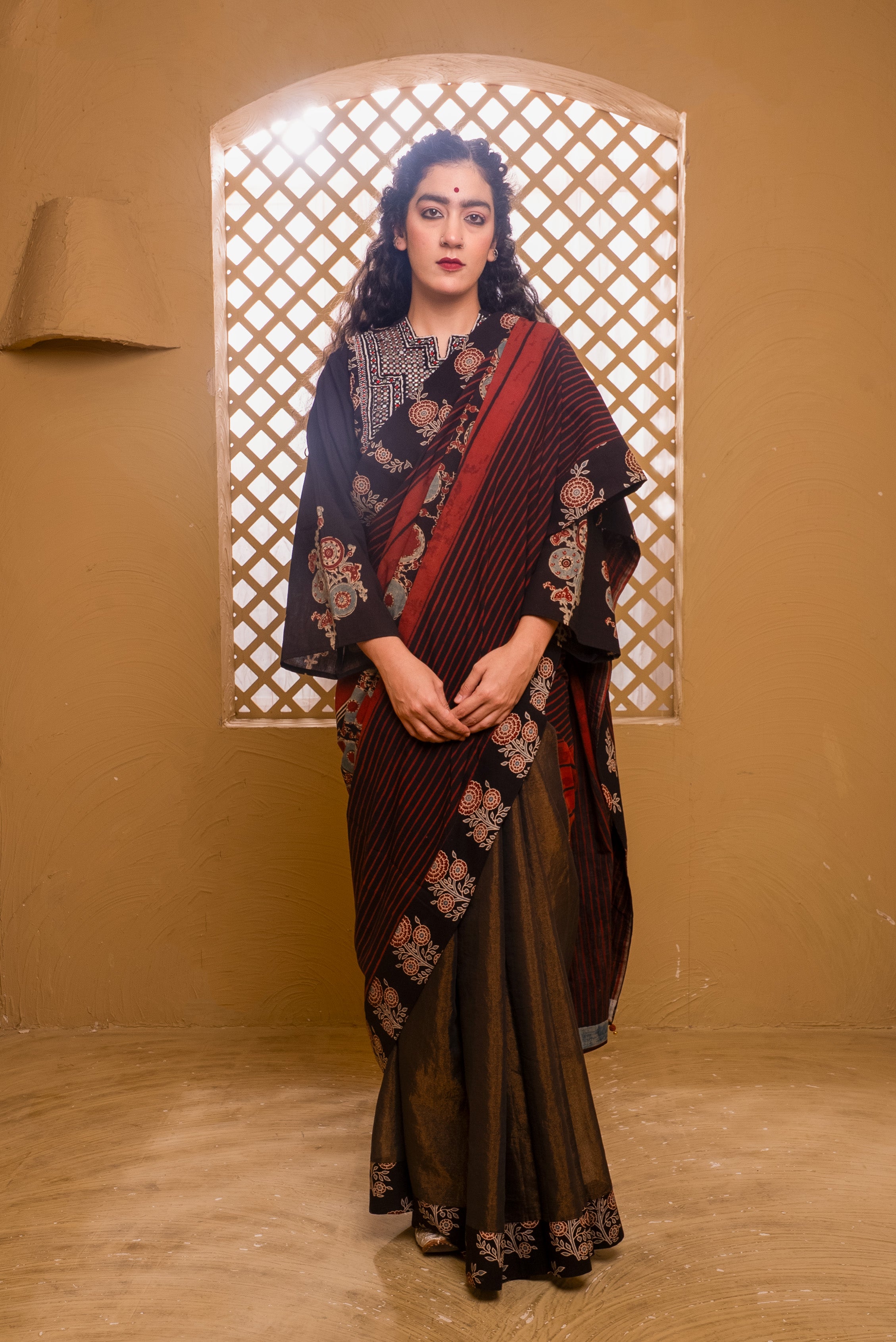 Ajrakh Saree