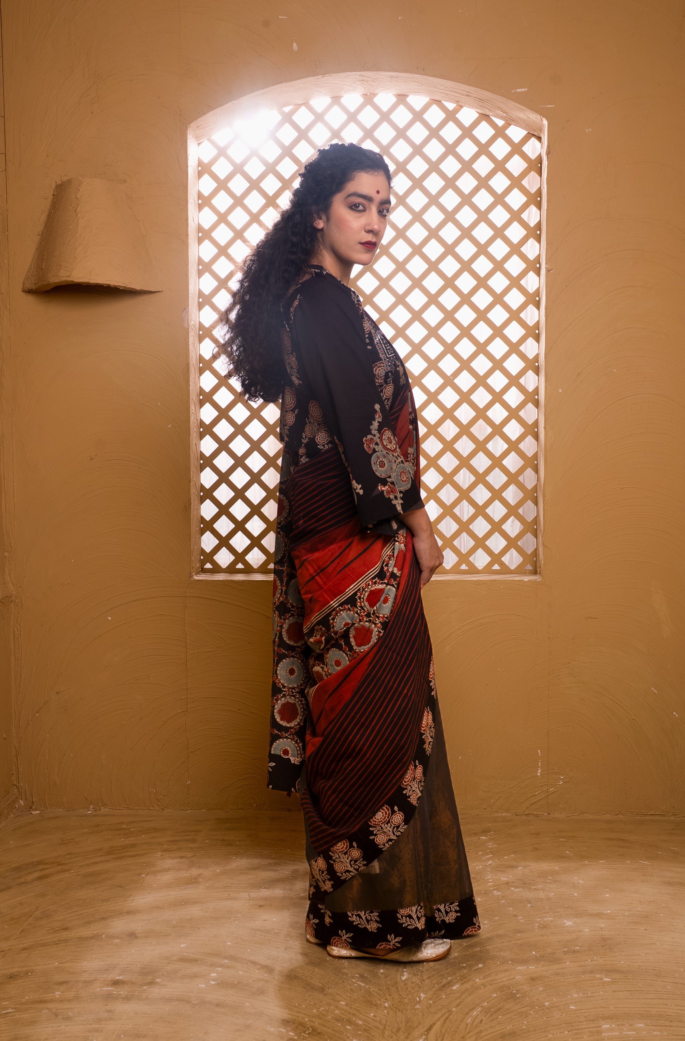 Ajrakh Saree