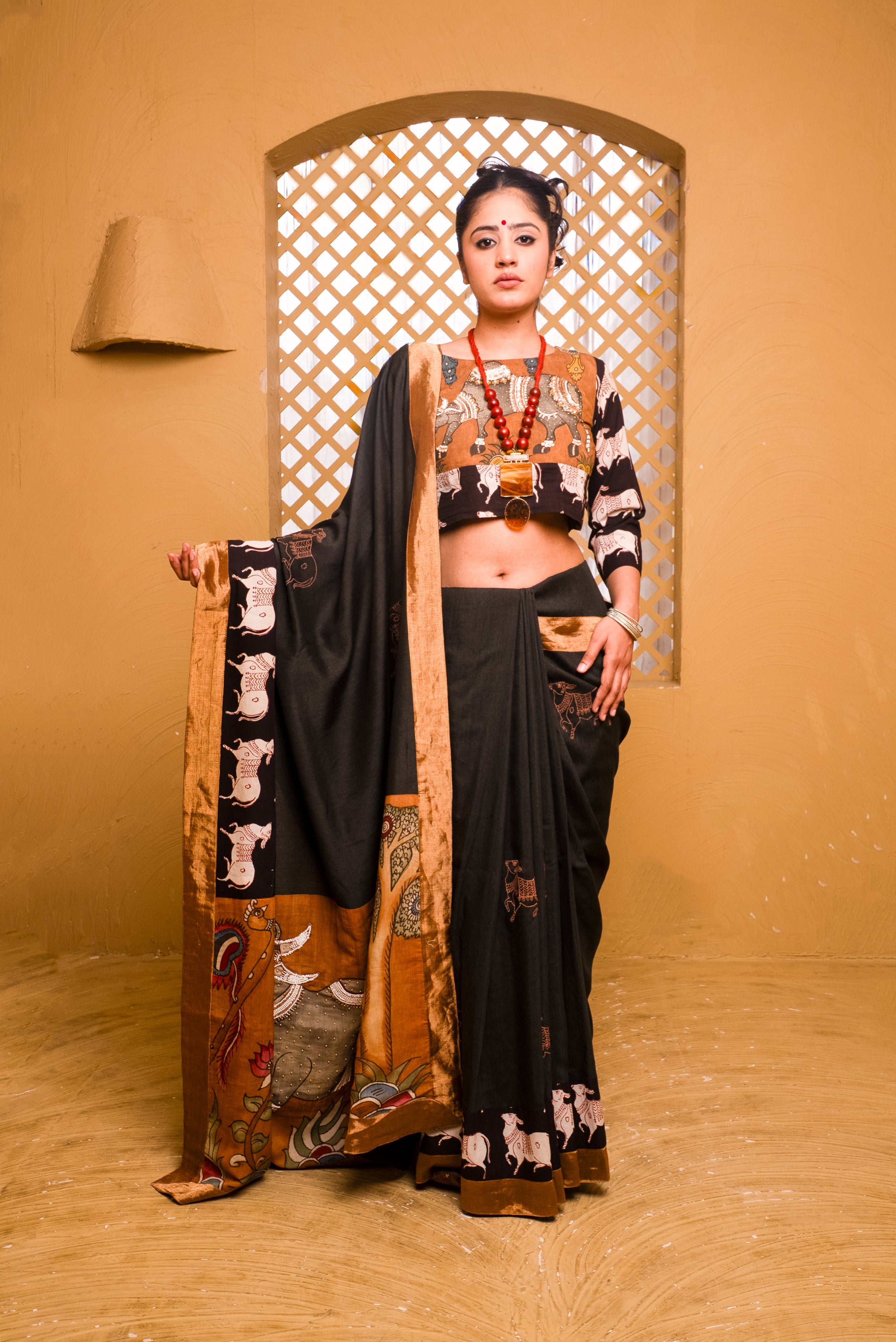 Kalamkari Munga Saree