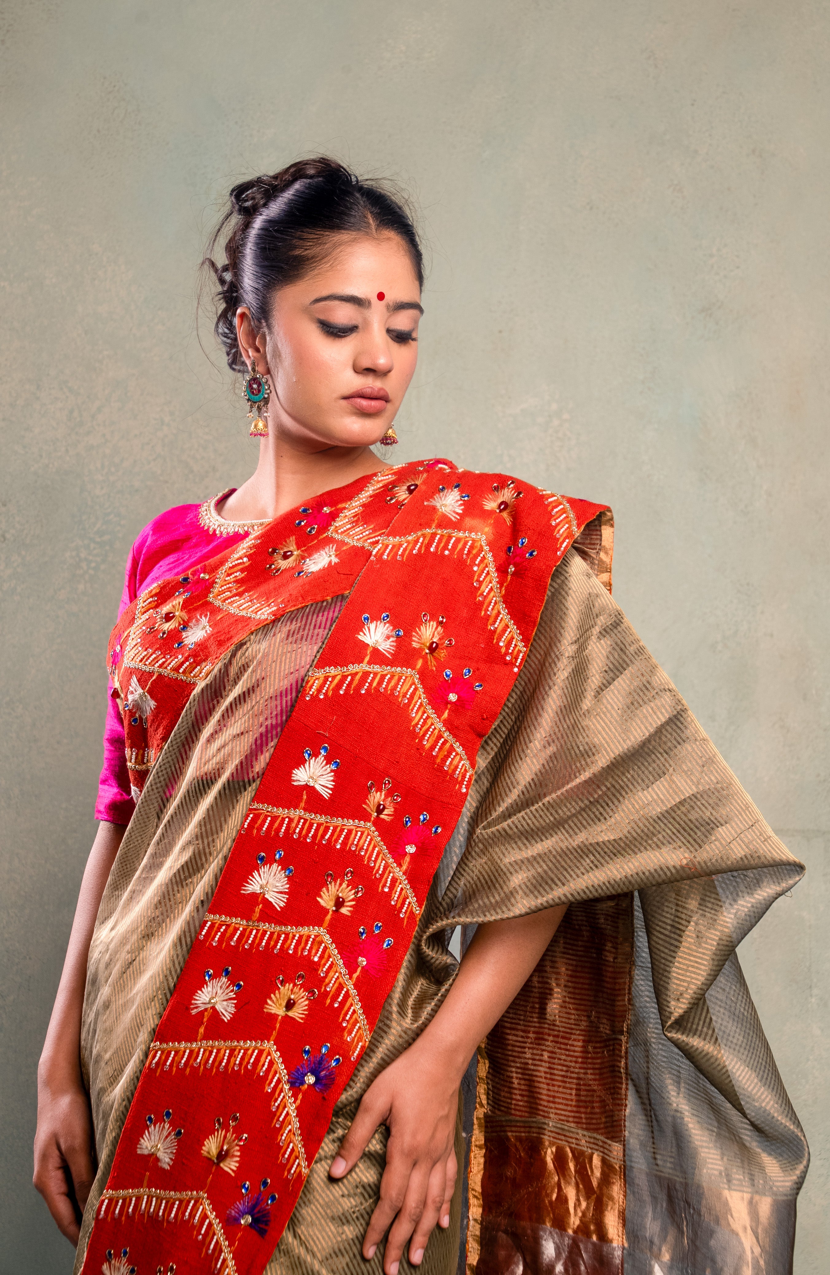 Handwoven Chanderi Tissue Saree