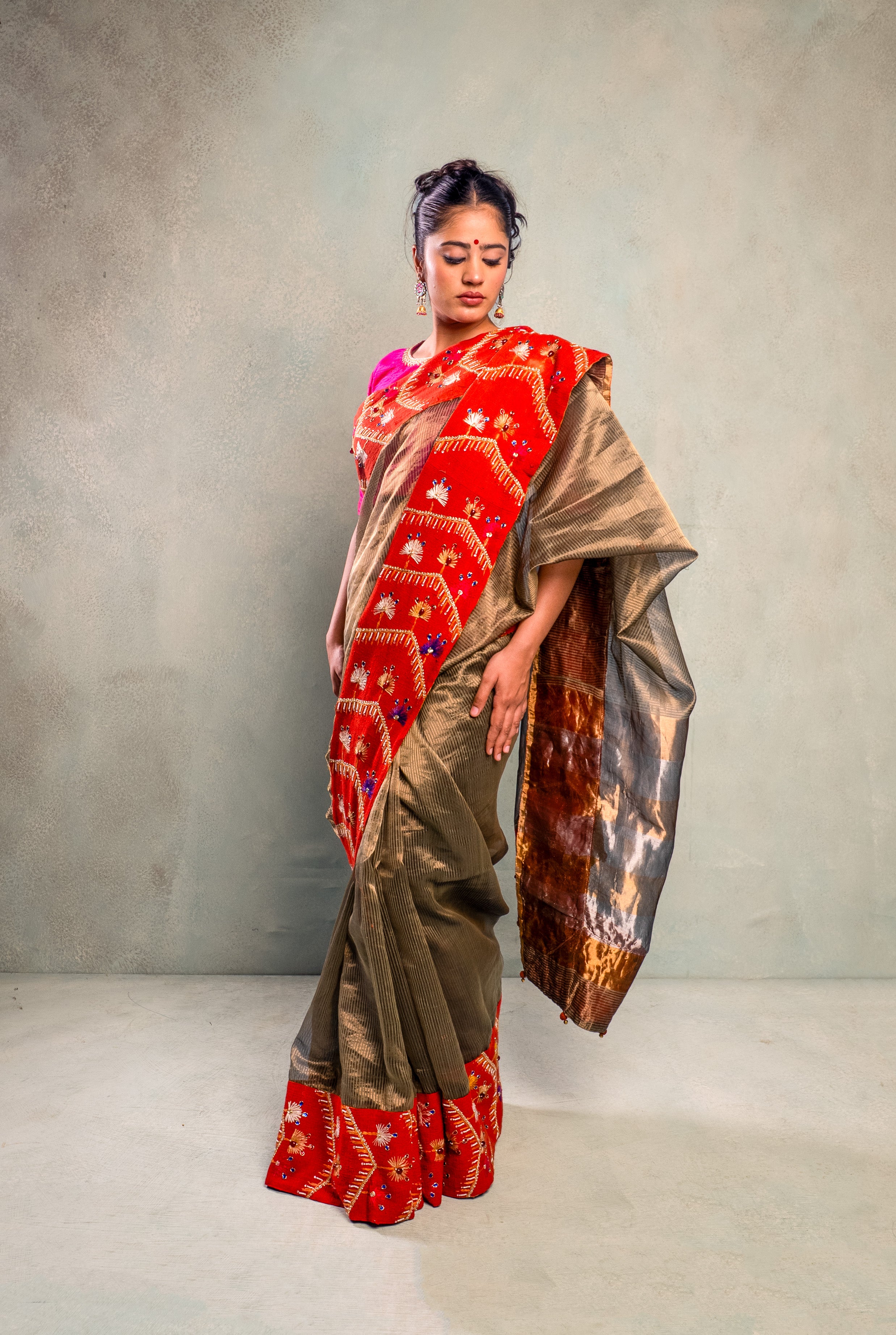 Handwoven Chanderi Tissue Saree
