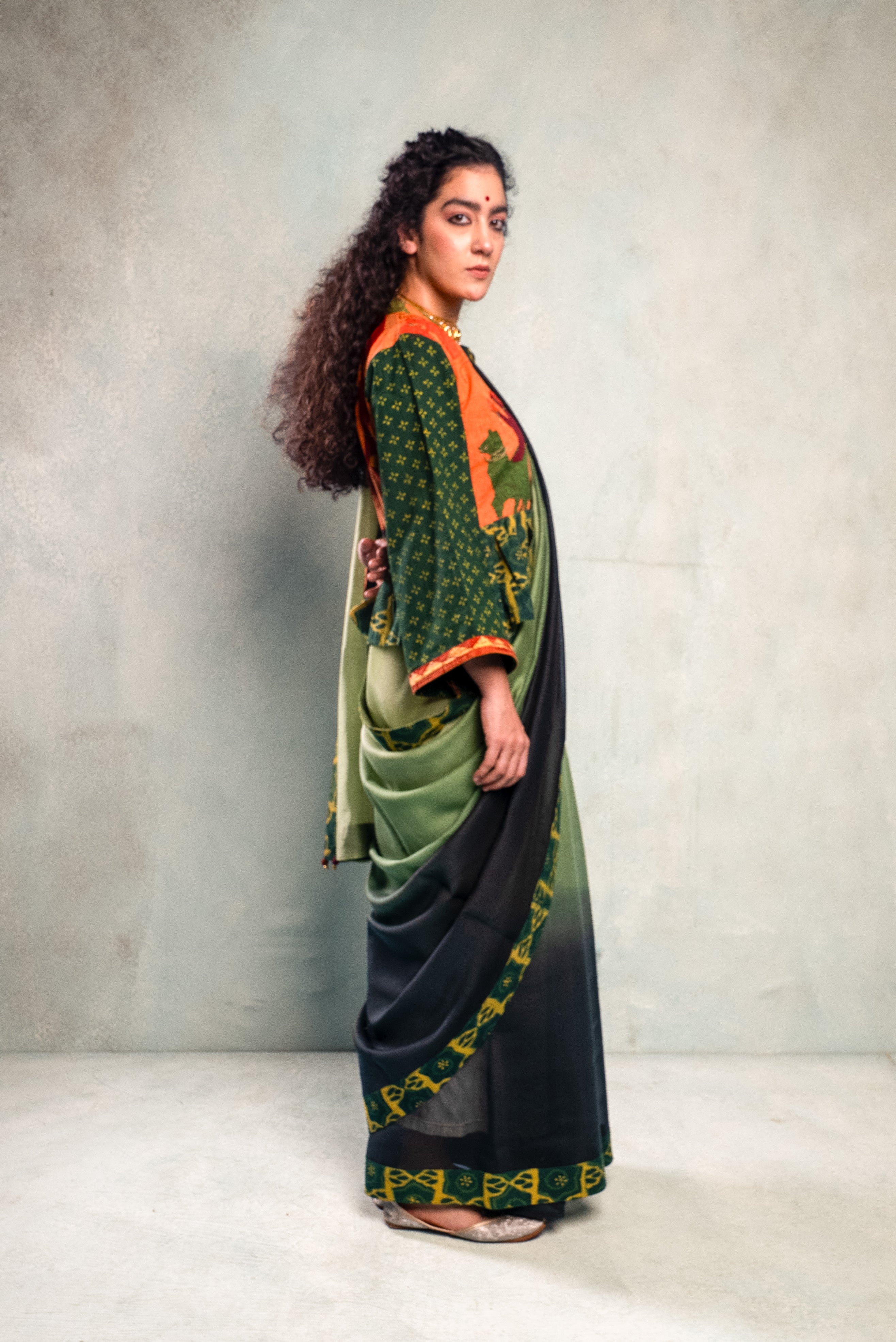 Ombre Dyed Chanderi Saree