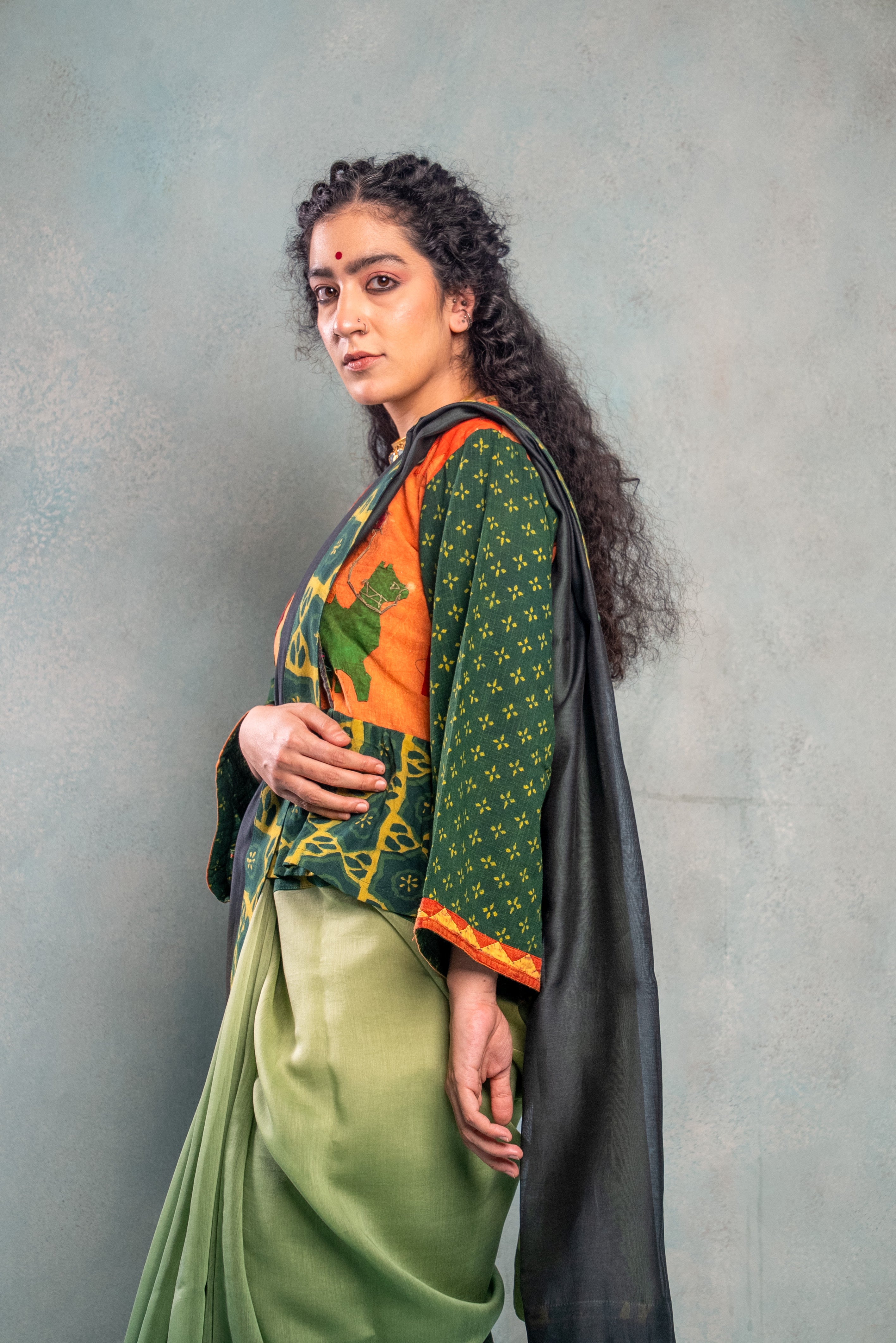 Ombre Dyed Chanderi Saree