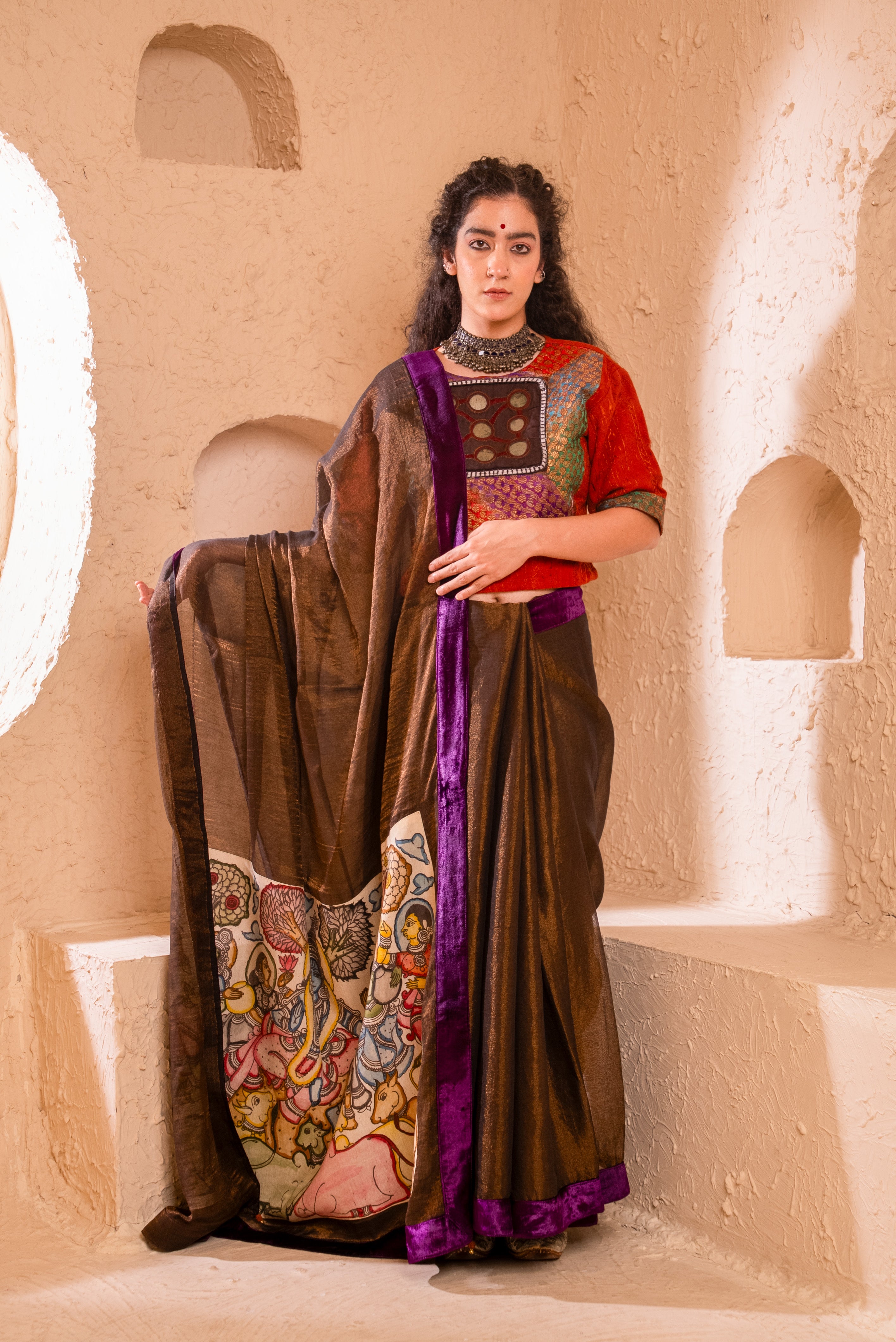 Kalamkari Tissue Saree