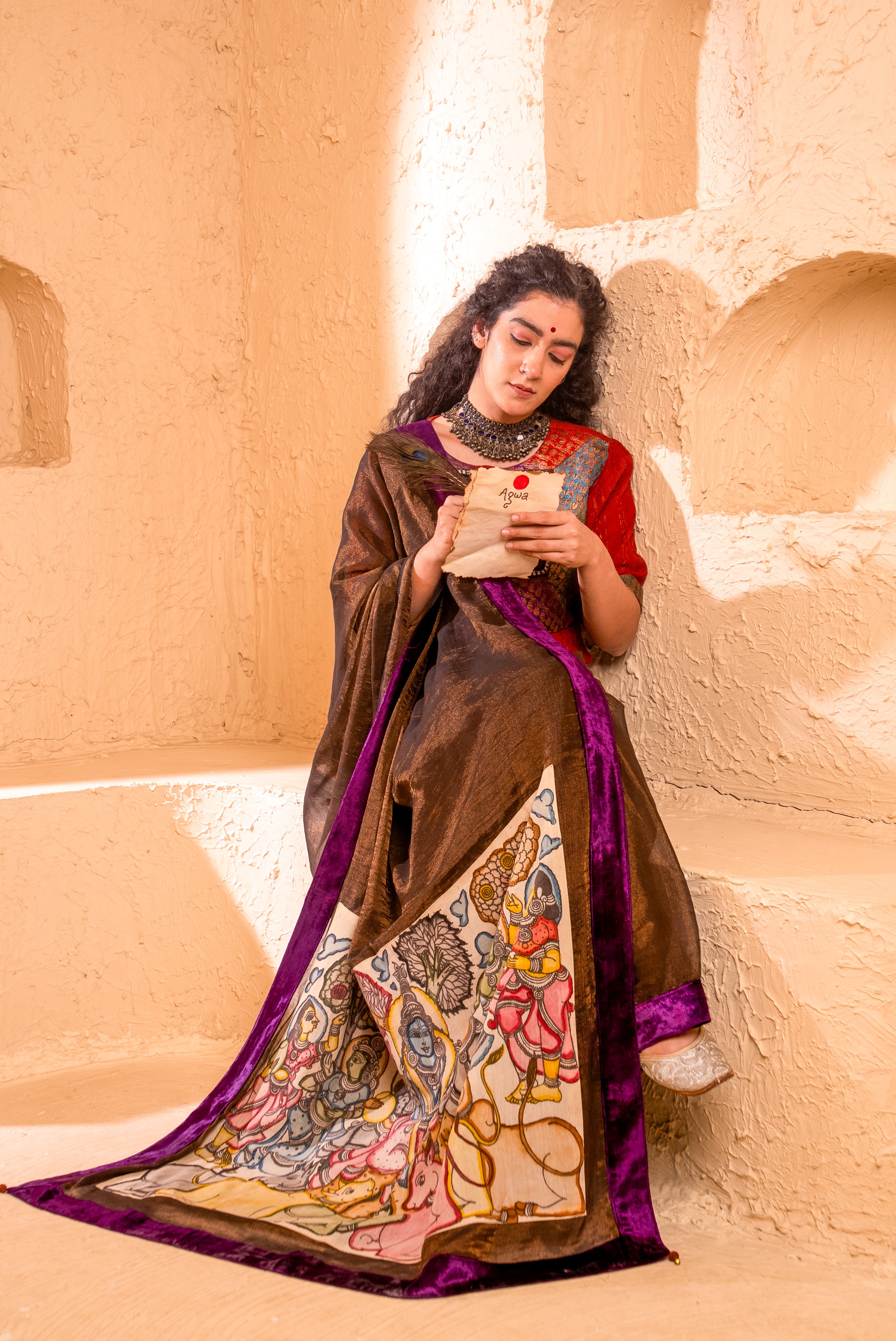 Kalamkari Tissue Saree