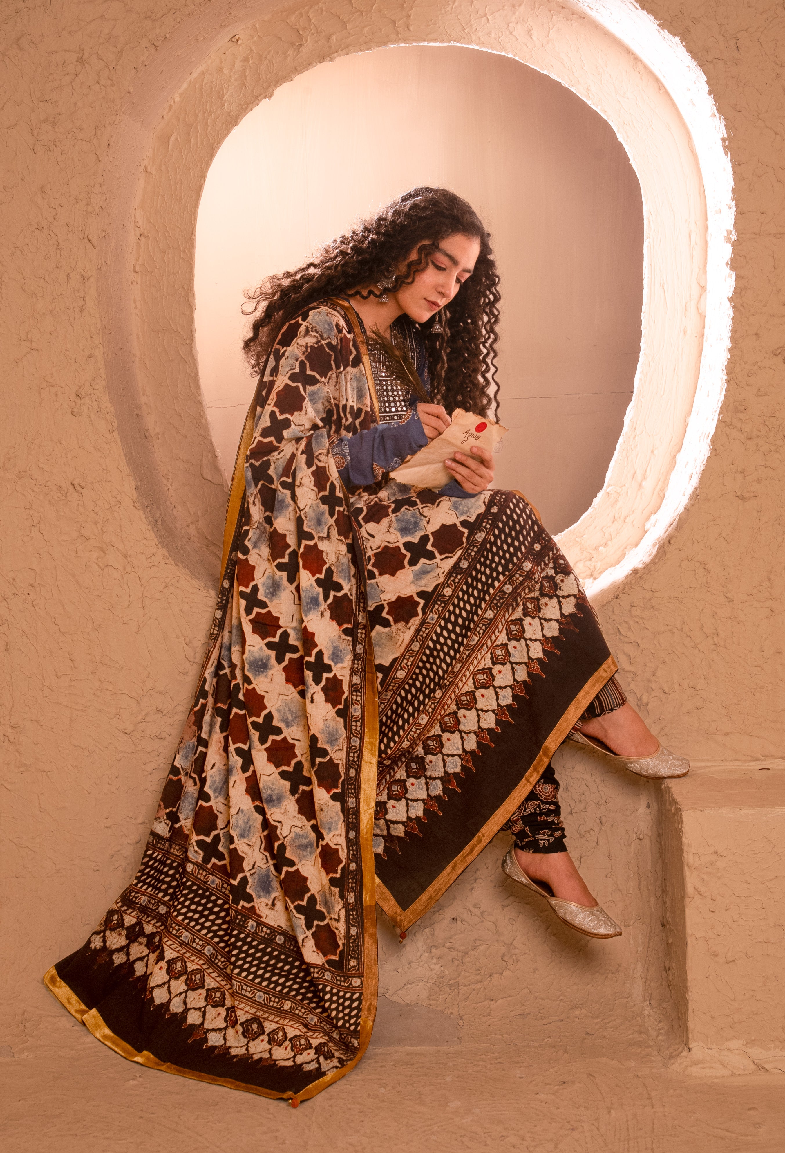 Ajrakh Kurta Set