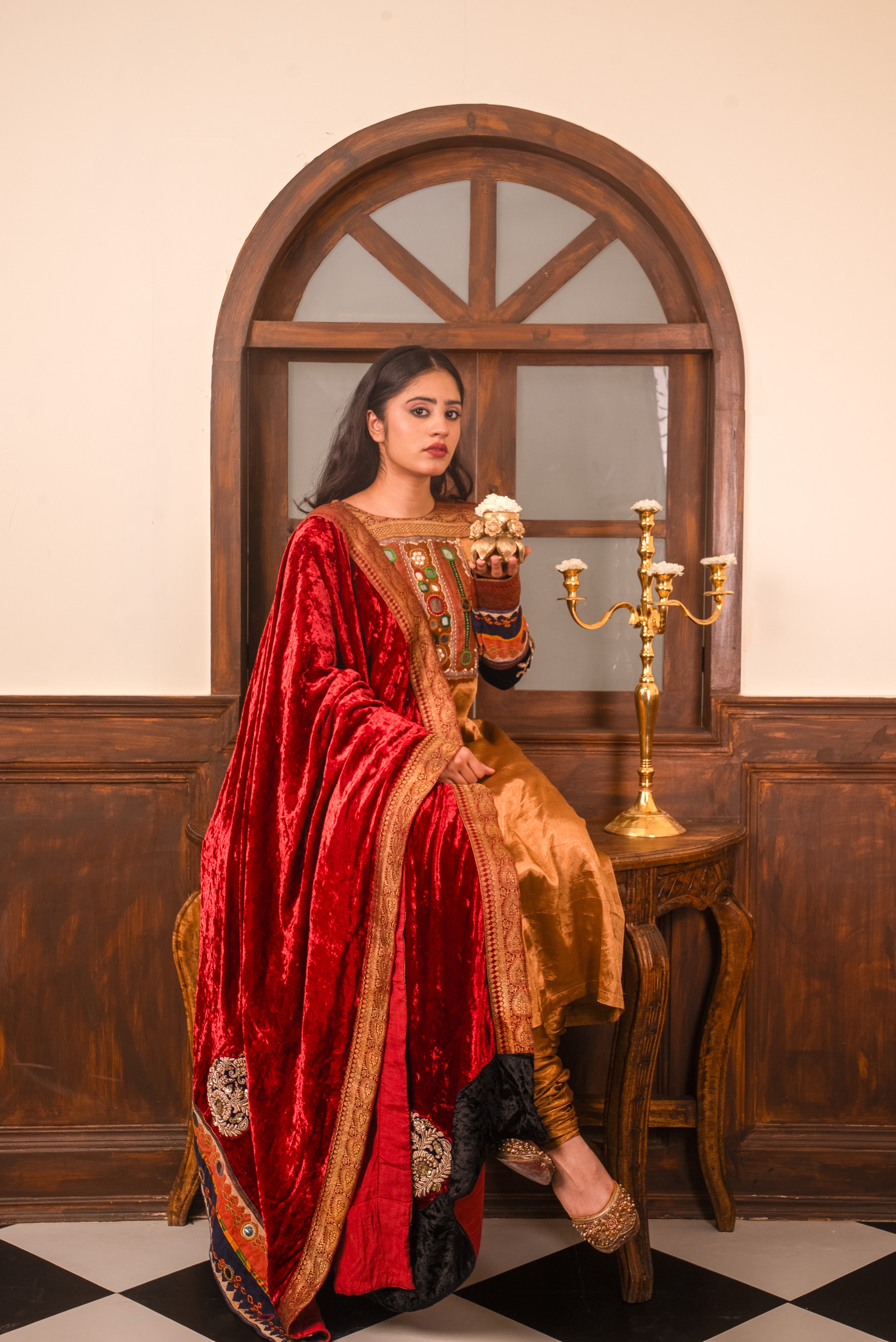 Tissue Kurta Shaneel Odhna Set