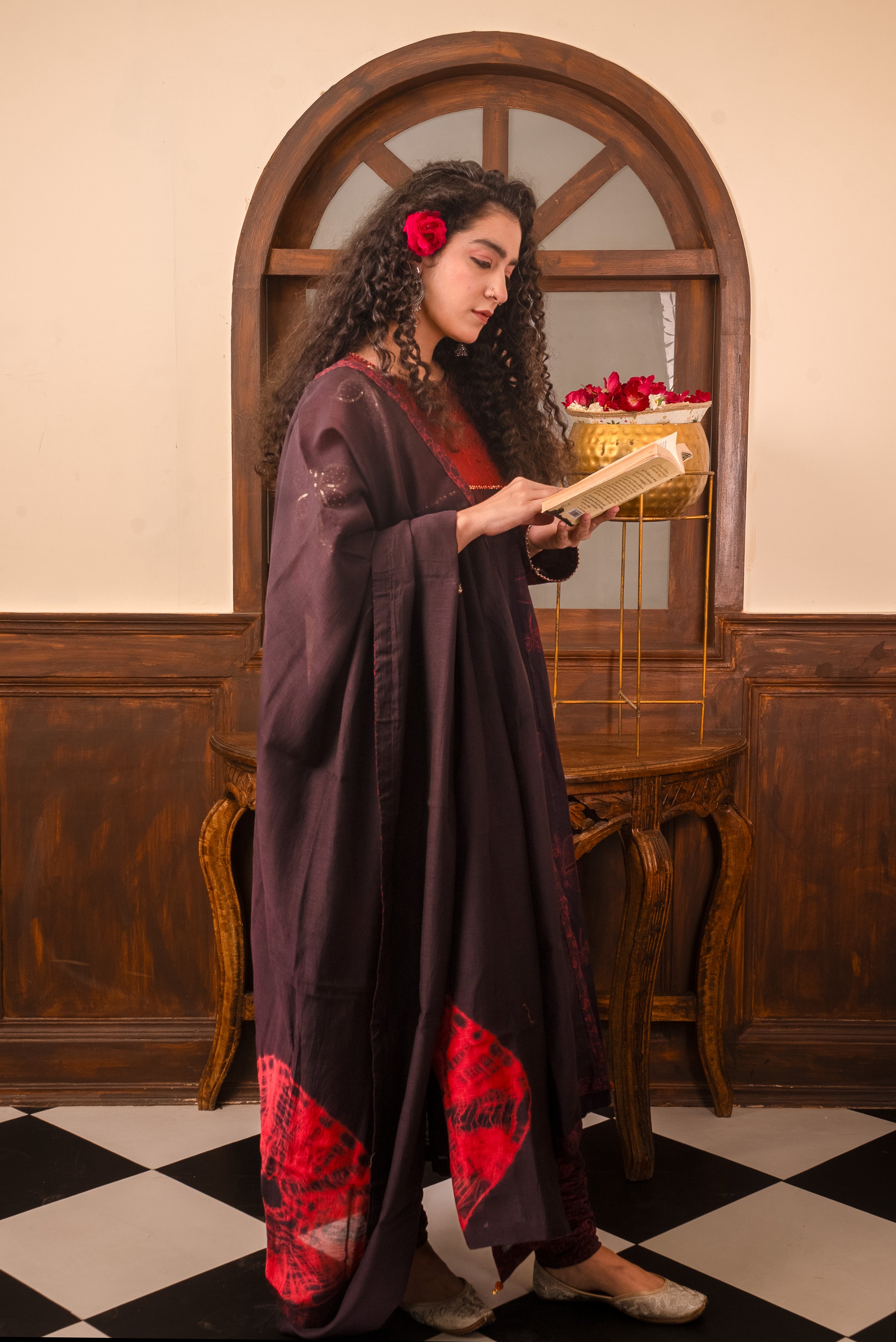 Khadi Linen Kurta Churidar Set