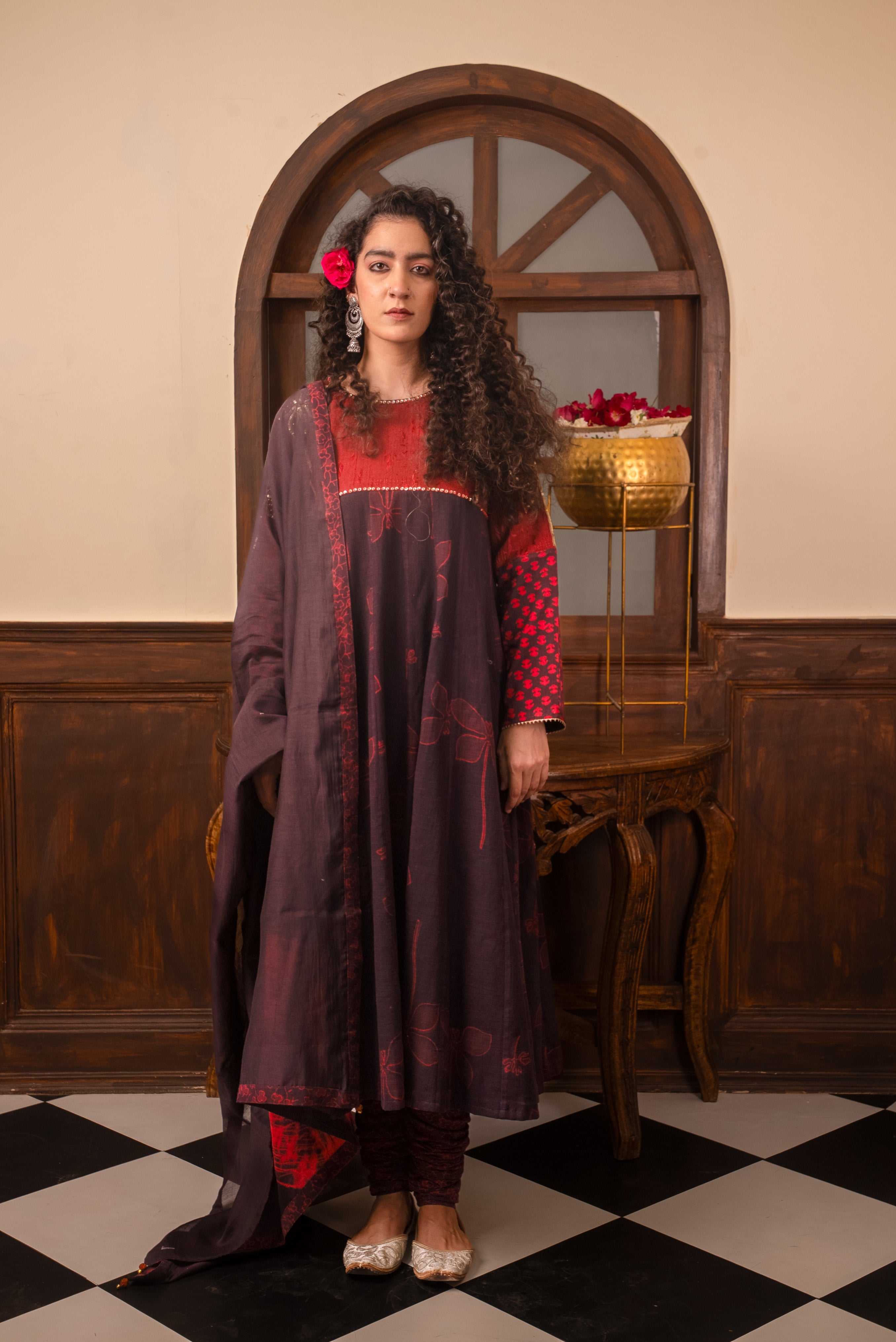 Khadi Linen Kurta Churidar Set
