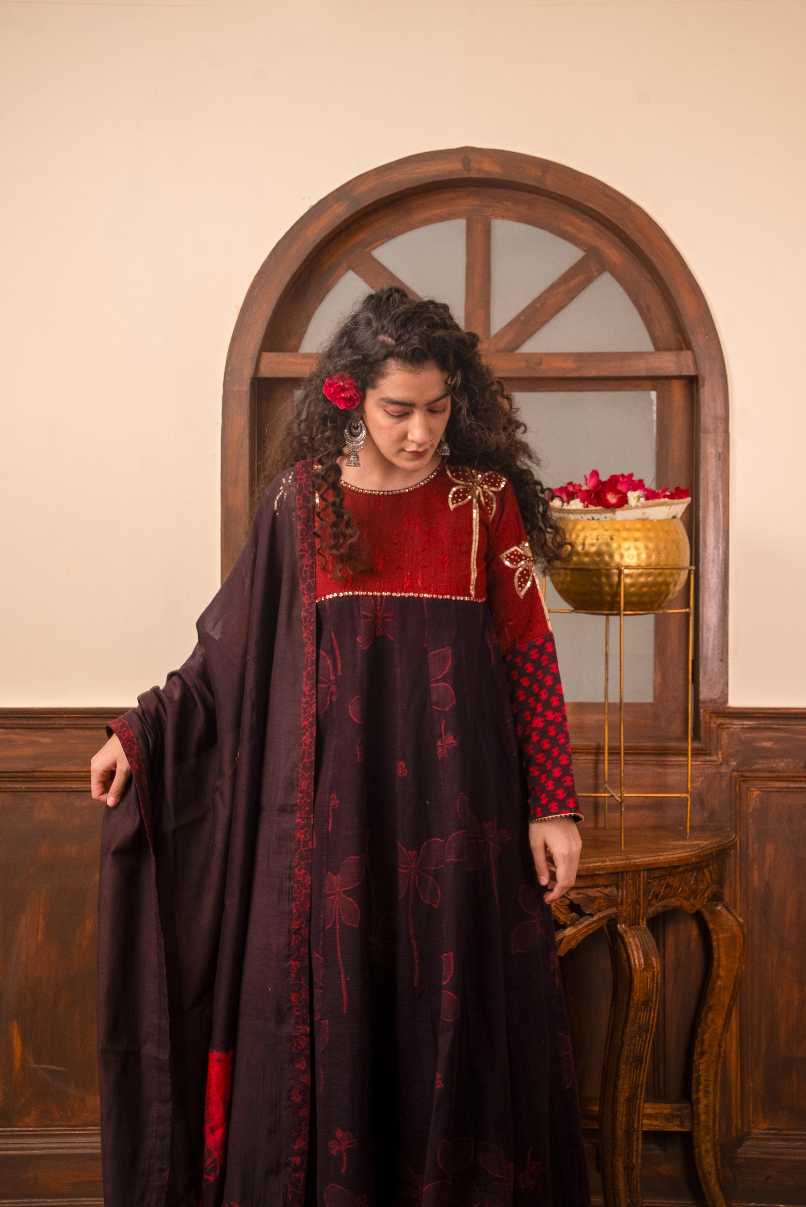 Khadi Linen Kurta Churidar Set