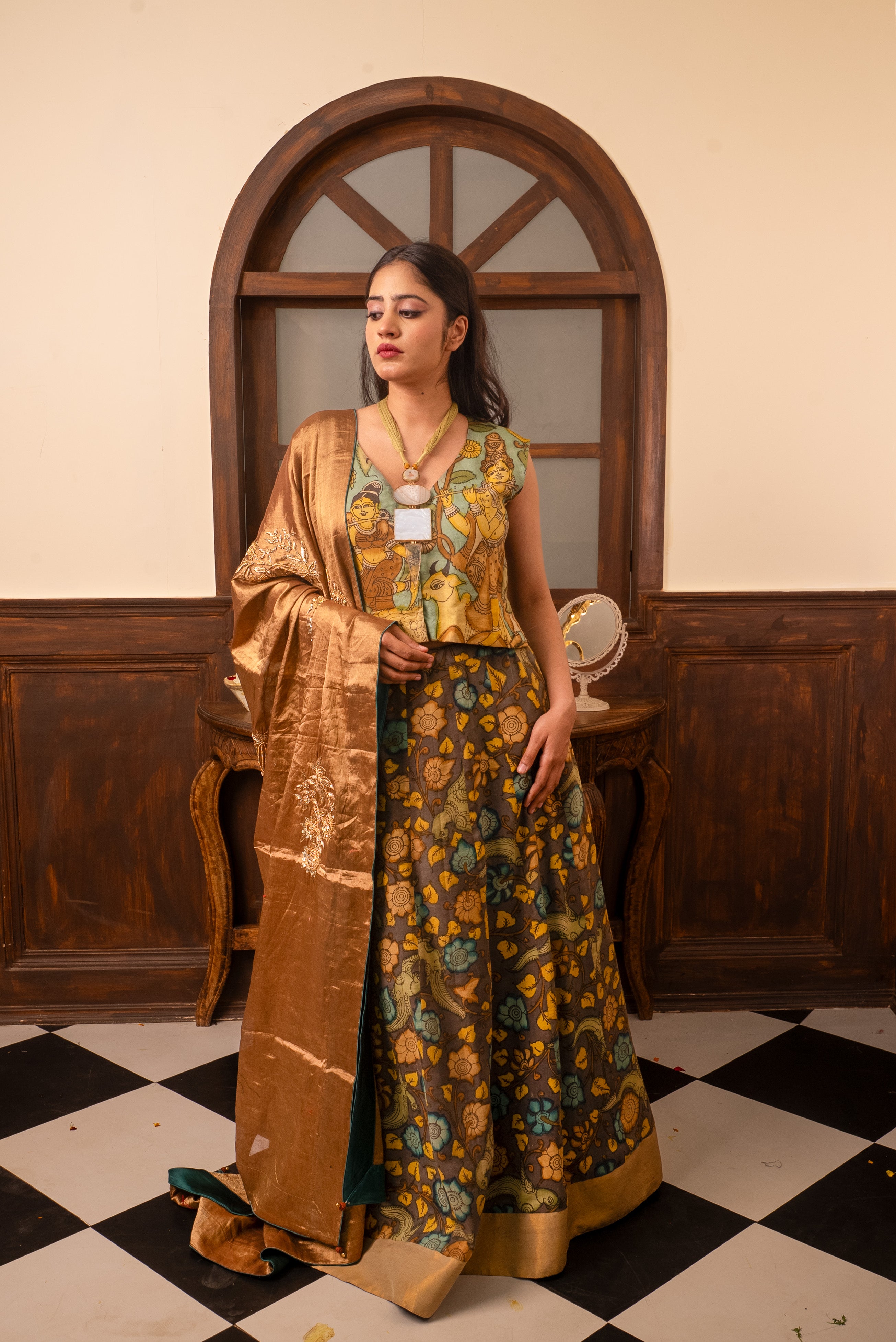 Kalamkari Lehenga Choli Set