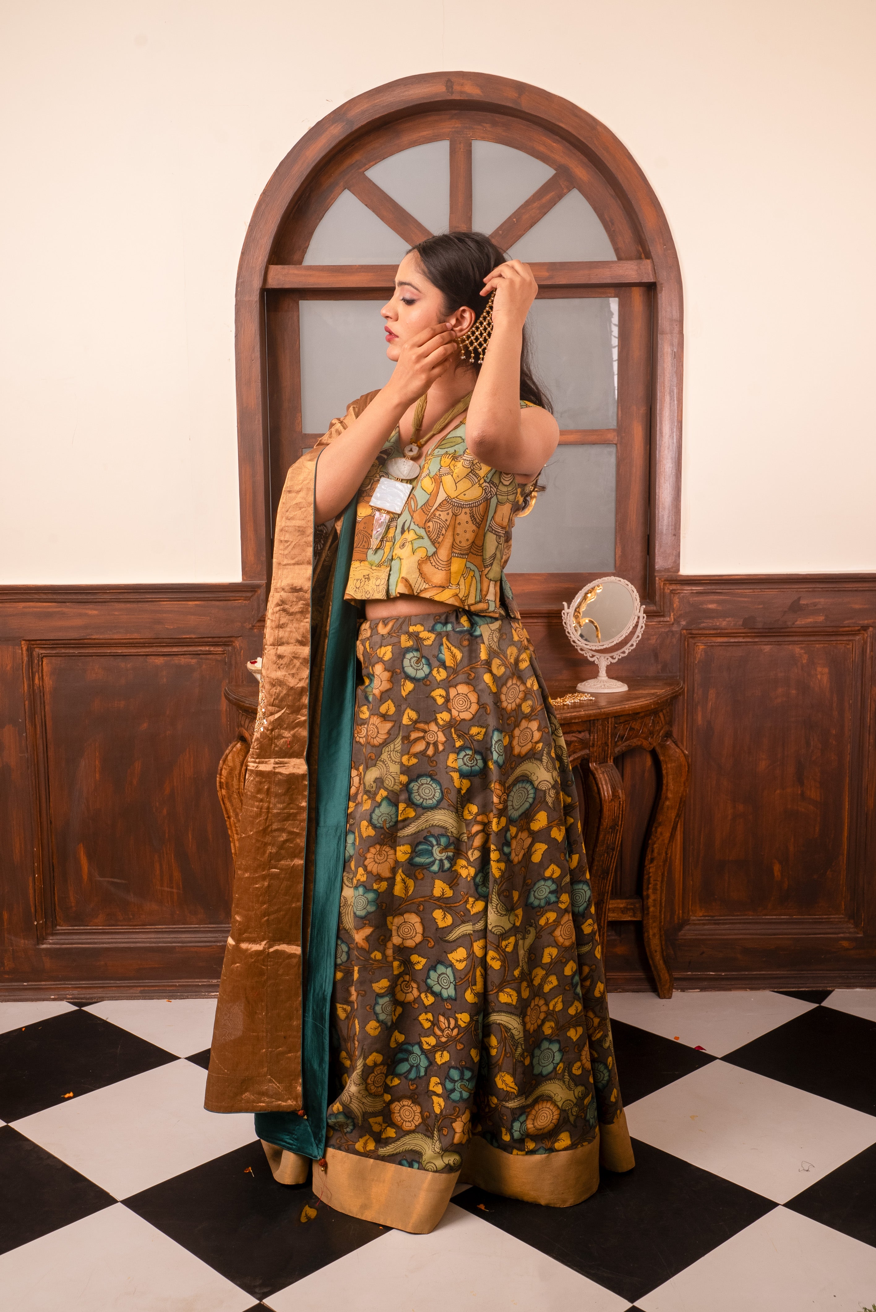 Kalamkari Lehenga Choli Set